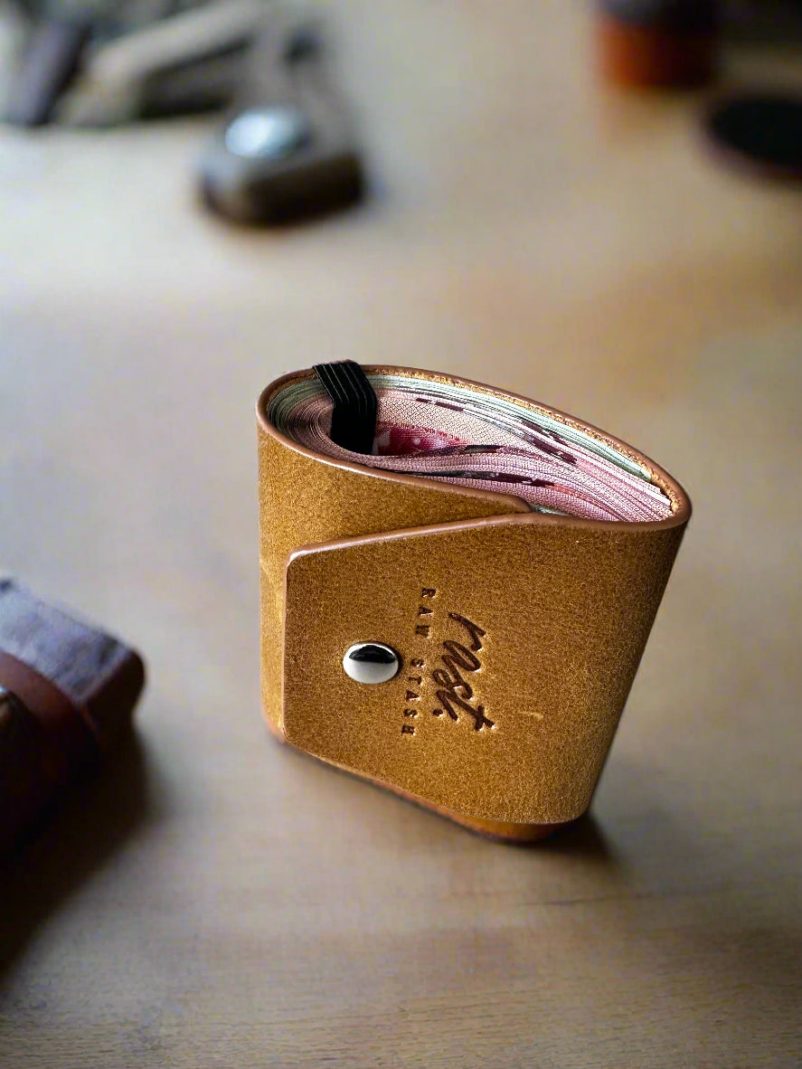Brown cash leather wallet
